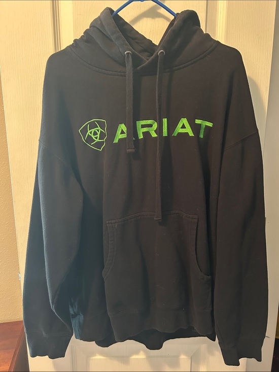 Ariat Other - Ariat Black Hoodie with Neon Green Logo Embroidery